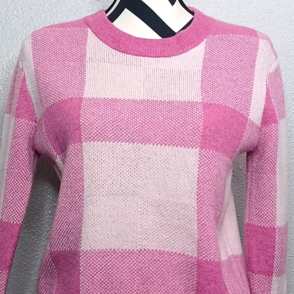 The Cashmere Project Preppy Plaid 100% Cashmere Sz XS Crewneck Sweater - Picture 3 of 12